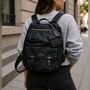 TUMI Black Nylon Backpack - Y2K